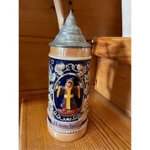 Vintage Beer Stein Gerz Gerzit Lidded West Germany